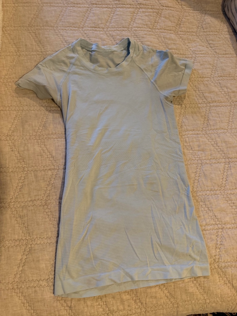 Light Blue Short Sleeve Ribbed Tee